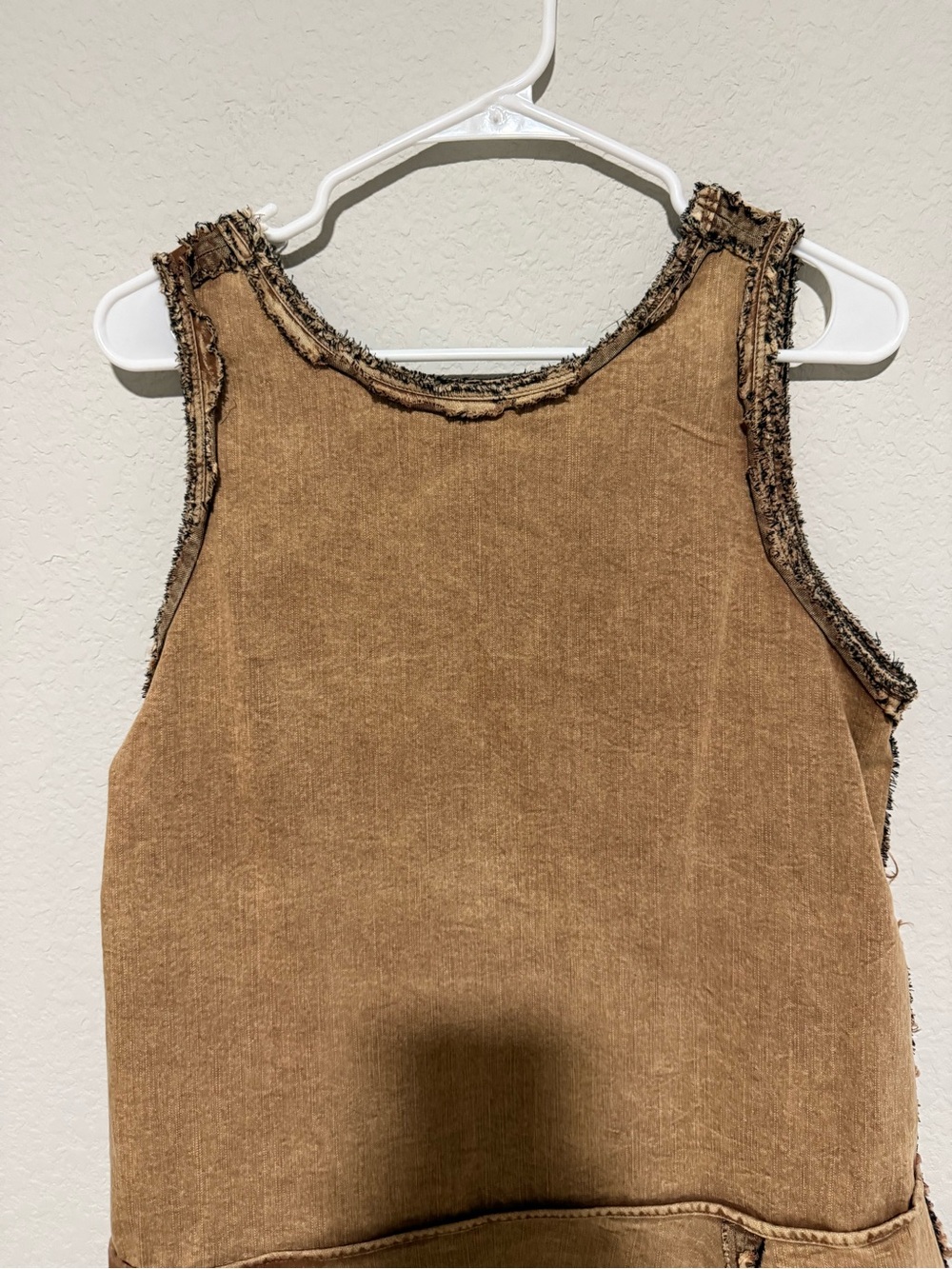 Amazon Brown Tank Top with Ruffle Hem - Picture 3 of 6
